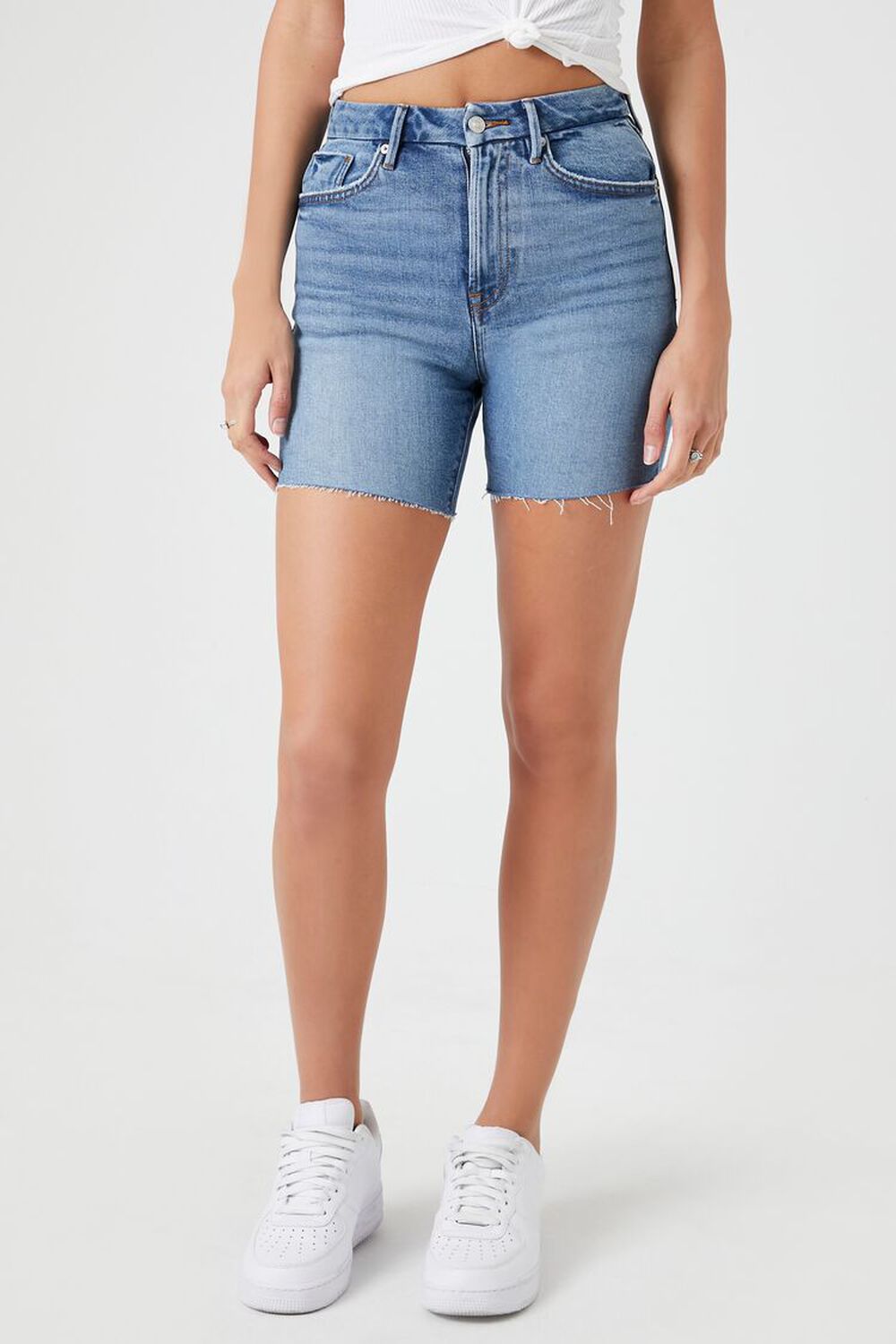 Curvy Stretch-Denim Shorts